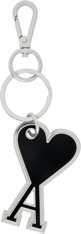 Photo: AMI Paris Silver & Black Ami de Coeur Keychain