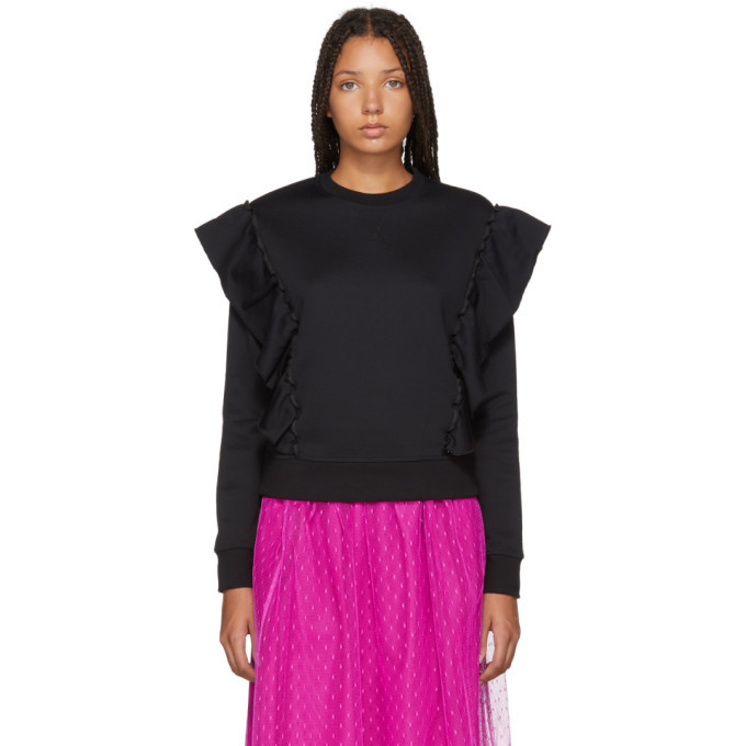 Black ruffle hot sale sweatshirt