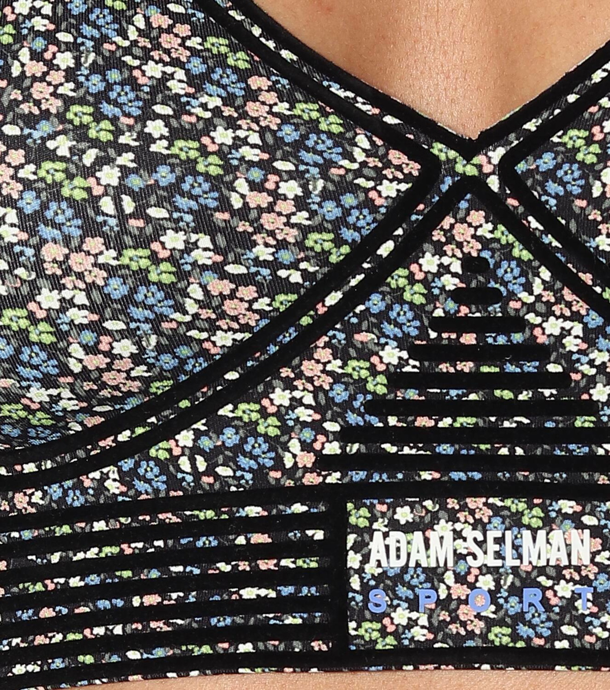 Adam Selman Sport Floral bonded nylon sports bra