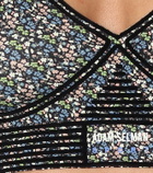 Adam Selman Sport Floral bonded nylon sports bra