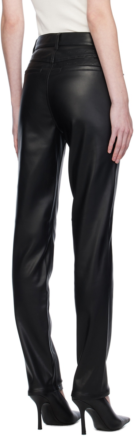 Ksubi Black Vivienne Faux-Leather Trousers Ksubi