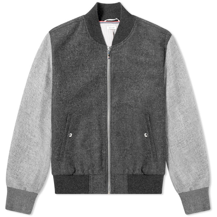 Photo: Thom Browne Contrast Shetland Bomber Jacket