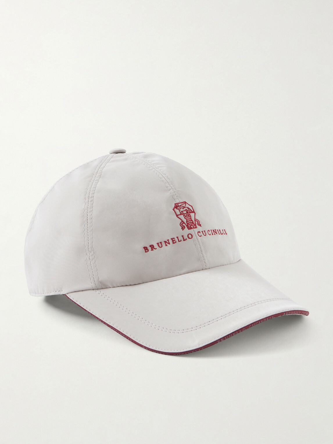 Brunello Cucinelli - Logo-Embroidered Shell Cap - Gray