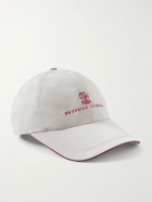 Brunello Cucinelli - Logo-Embroidered Shell Cap - Gray