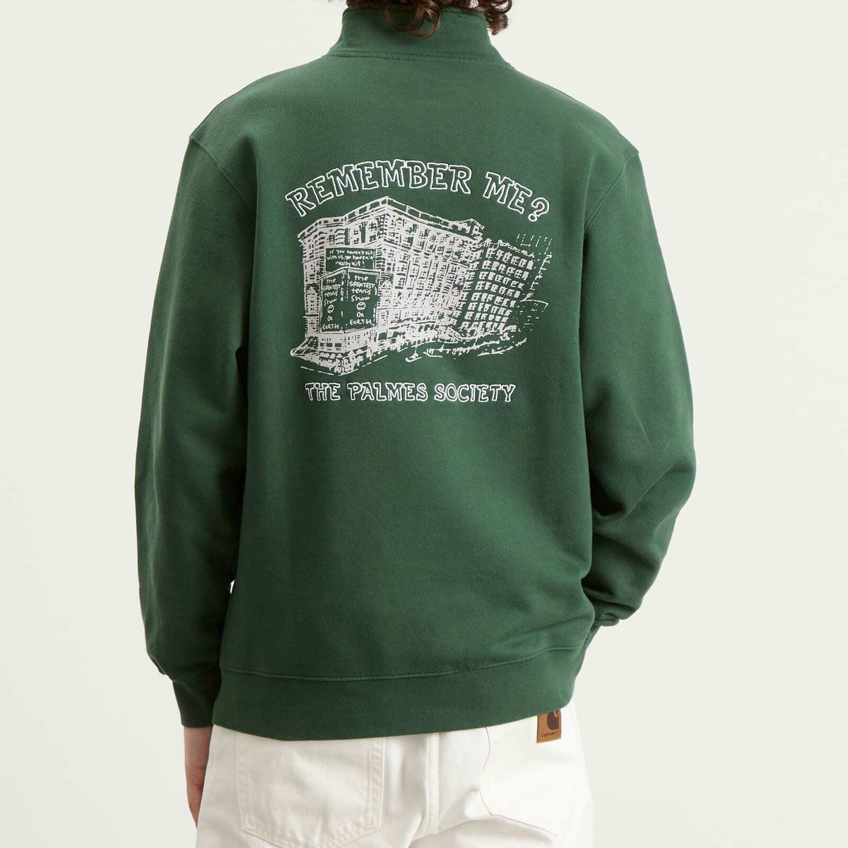 Palmes Men's Remember Zip Sweatshirt in Dark Green