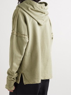 Greg Lauren - Distressed Cotton-Jersey Hoodie - Green