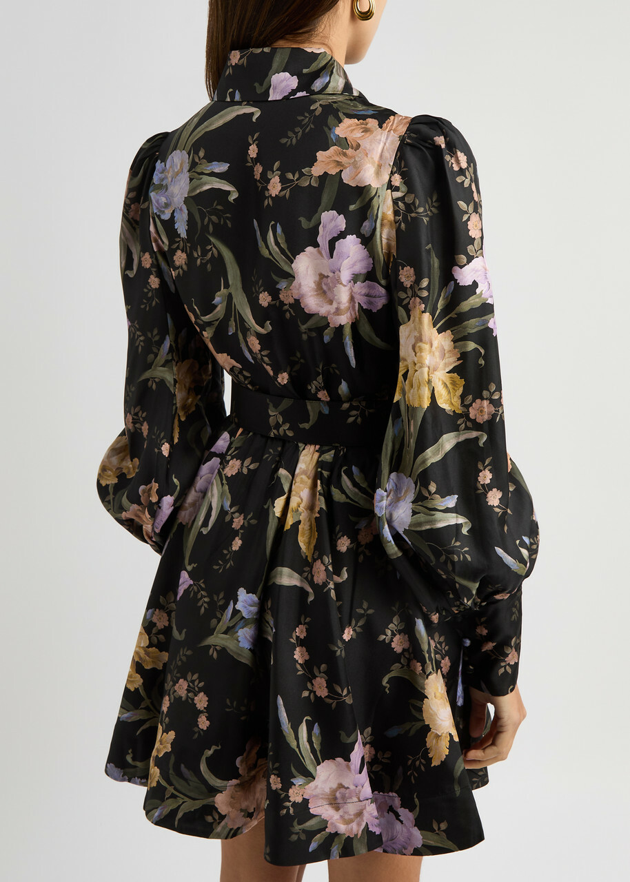 zimmermann concert linen mini dress Zimmermann Concert Tie Neck Mini Dress in Mint Collage main image 0
