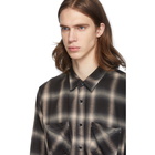 Amiri Beige and Black Shadow Plaid Shirt