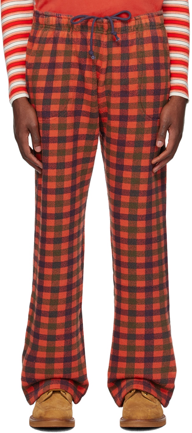 Photo: ERL Red Check Sweatpants