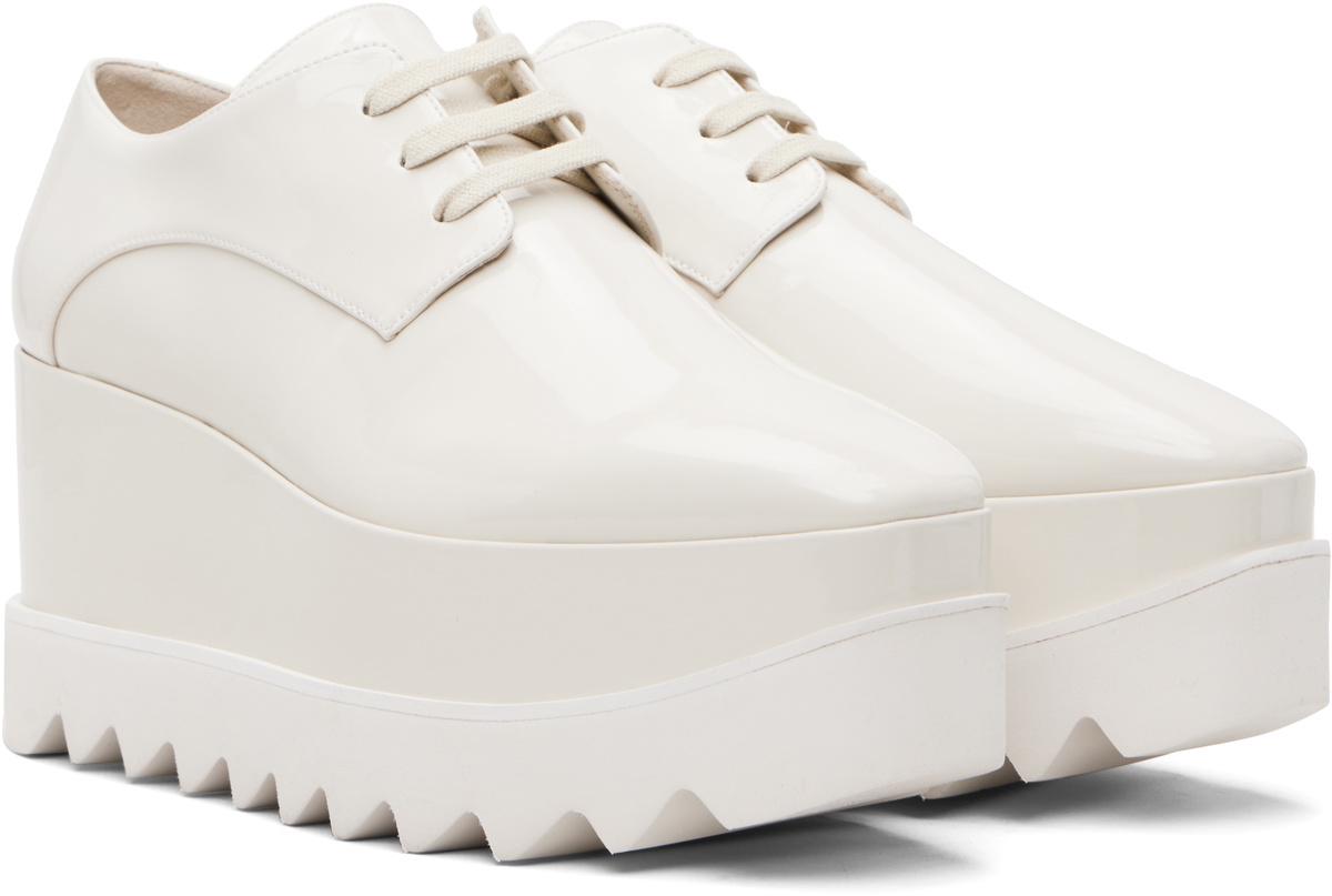 Stella McCartney White Limited Edition Elyse Monochrome Platform Derbys