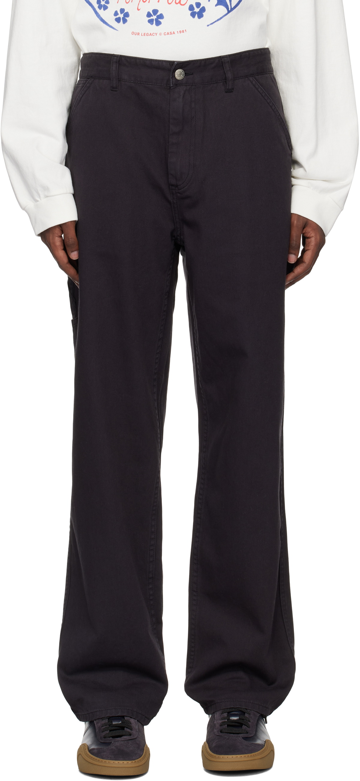 Awake NY Black Dyed Cotton Painter Trousers