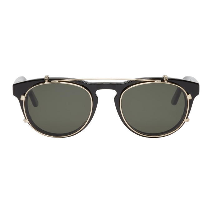 Photo: Han Kjobenhavn Black and Gold Timeless Clip-On Sunglasses