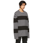 Juun.J Black Block Striped Long Sleeve T-Shirt