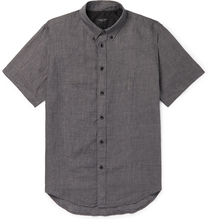 Photo: rag & bone - Fit 2 Tomlin Button-Down Collar Linen Shirt - Gray