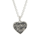 Human Made Men's Heart Silver Necklace in Black 