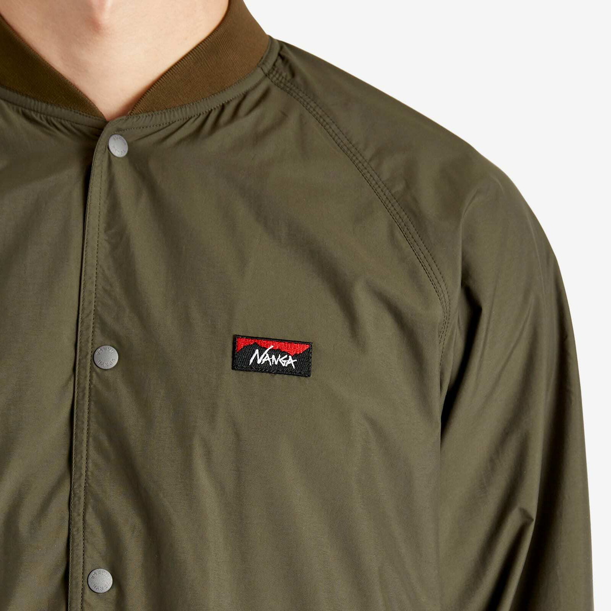 Nanga Men's Rib Collar Coach Jacket in Khaki Nanga