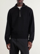 TOM FORD - Wool and Cashmere-Blend Half-Zip Sweater - Black
