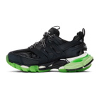 Balenciaga Black and Green Glow Track Sneakers
