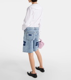 Ganni Patch-appliqué denim shorts