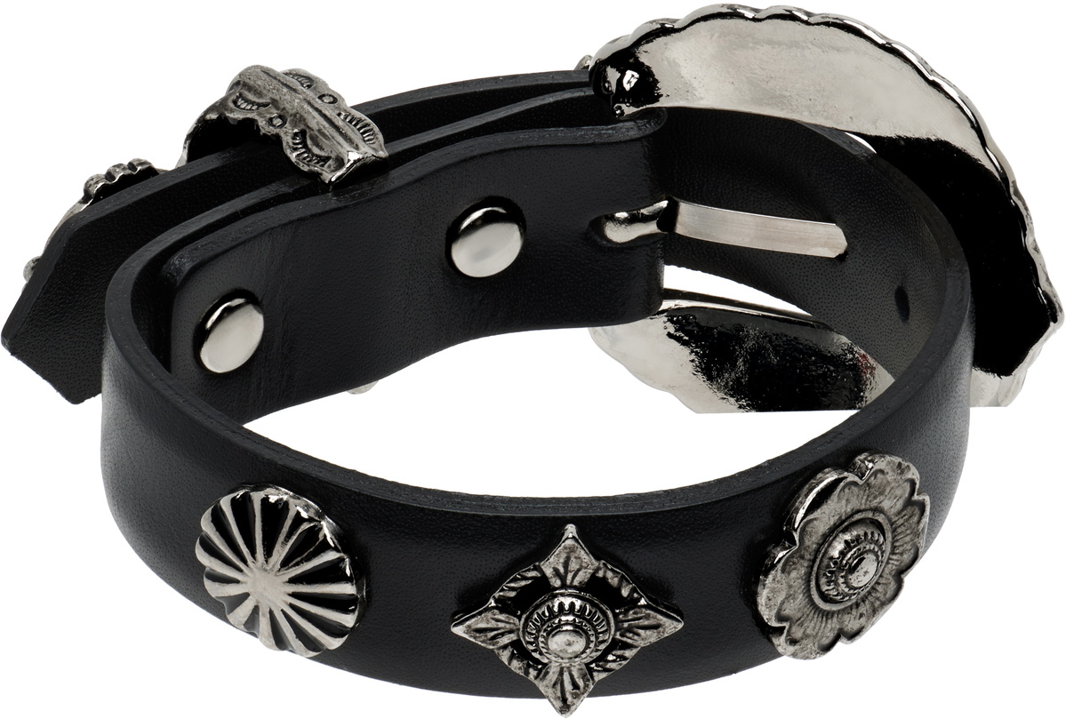 Toga Pulla Motif Leather Bangle Bracelet