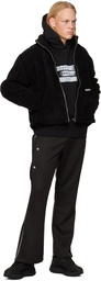 C2H4 Black Fairshaped Layer Panelled Lounge Pants