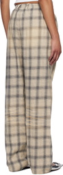We11done Gray Washed Checkered Trousers