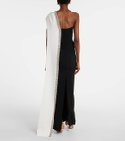 Roland Mouret Caped embellished satin crêpe gown