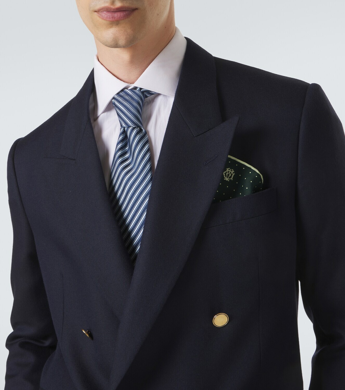 Dunhill Polka-dot silk twill scarf