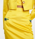 Miss Sohee Iris embellished velvet midi skirt
