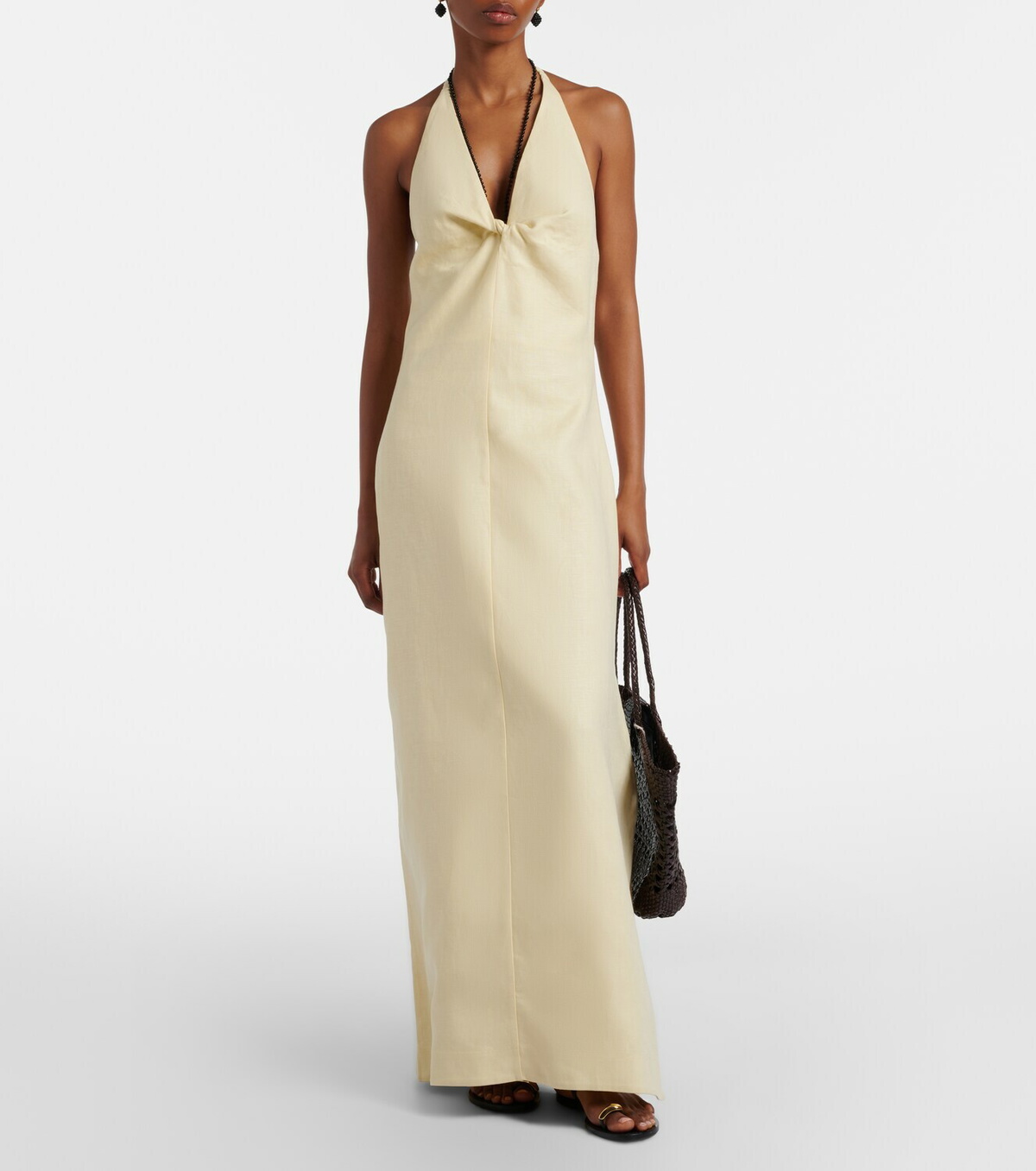 SIR Halterneck linen maxi dress