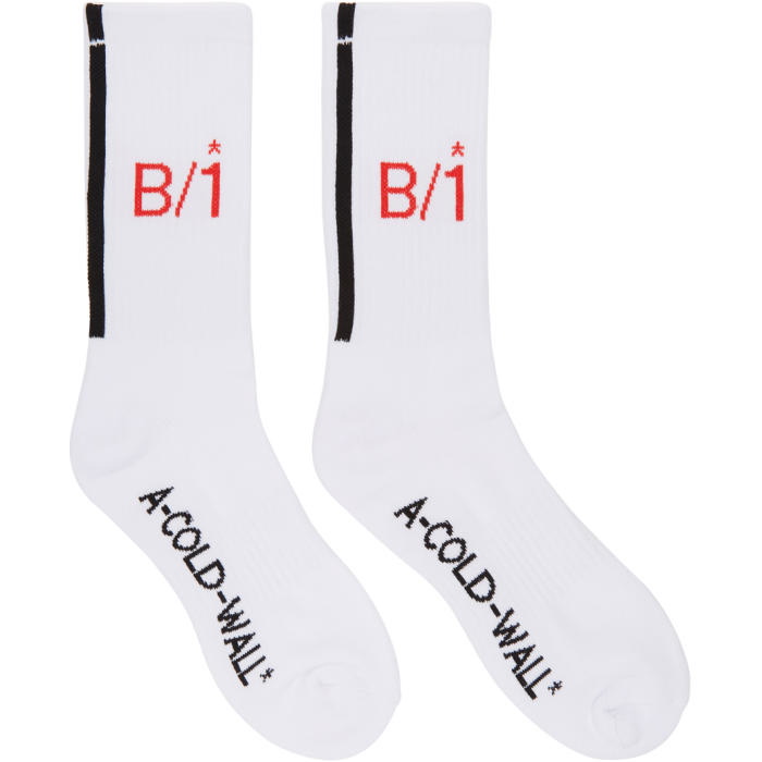 Photo: A-Cold-Wall* White and Red Logo Socks