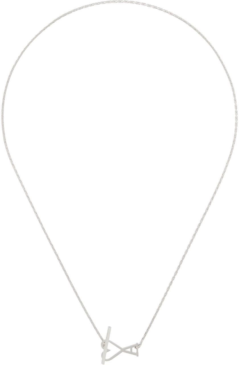 AMI Paris Silver Ami De Cœur 2 In 1 Chain Necklace