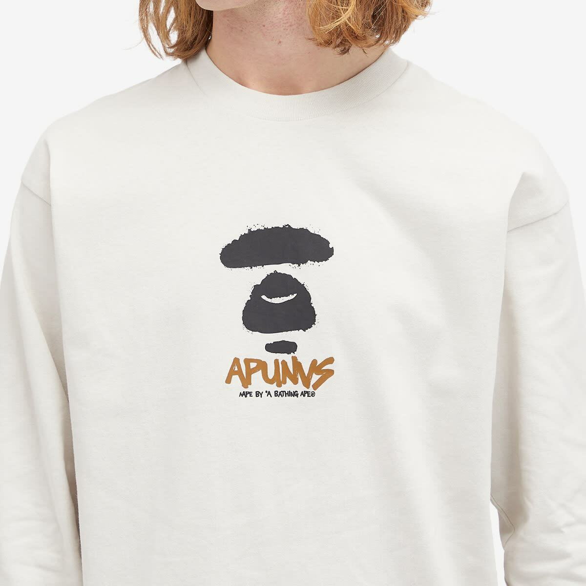関送込♪AAPE BY A BATHING APE/Camo Graffiti LS T-Shirt Men's AAPE Snake Camo Graffiti Long Sleeve T-Shirt in Grey