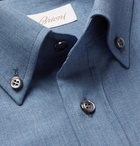 Brioni - Button-Down Collar Cotton-Chambray Shirt - Men - Blue