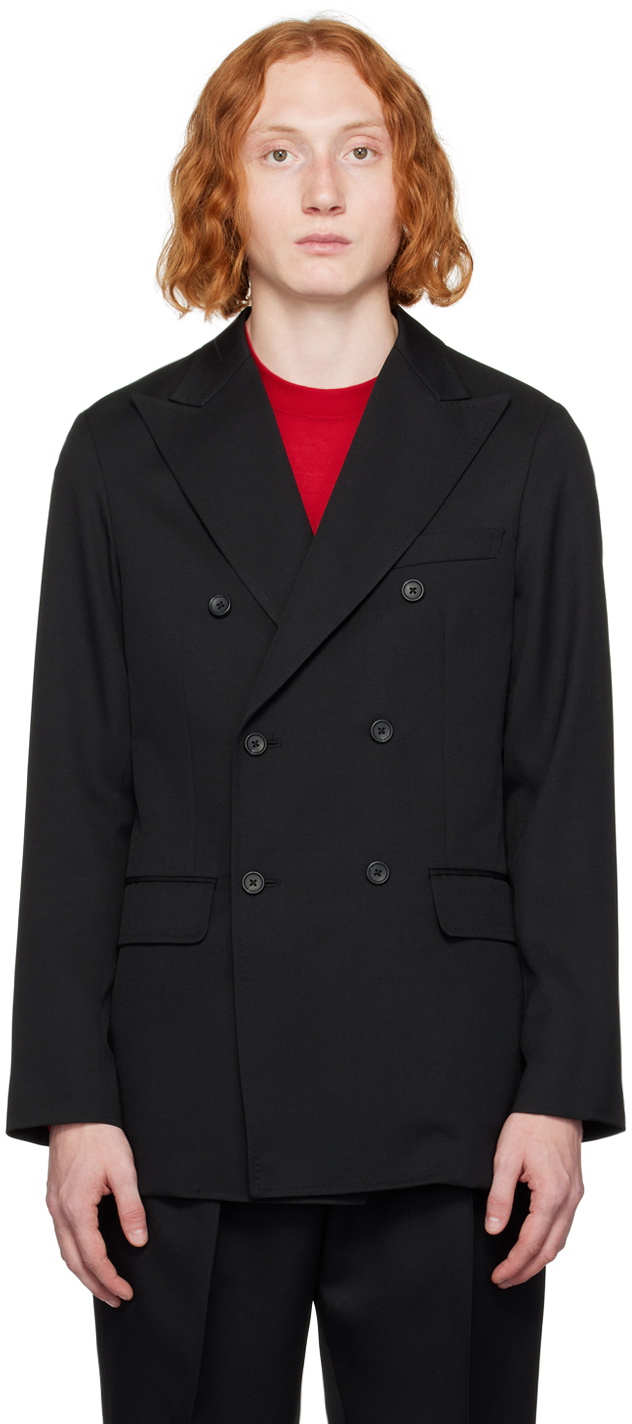 【RAINMAKER】DOUBLE BREASTED JACKET SIZE 5 RAINMAKER KYOTO Black Double-Breasted Blazer RAINMAKER KYOTO