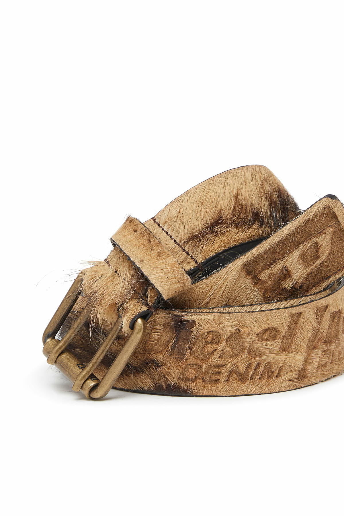 Diesel 4cm belt in long-hair leather - Belts - Unisex - Brown