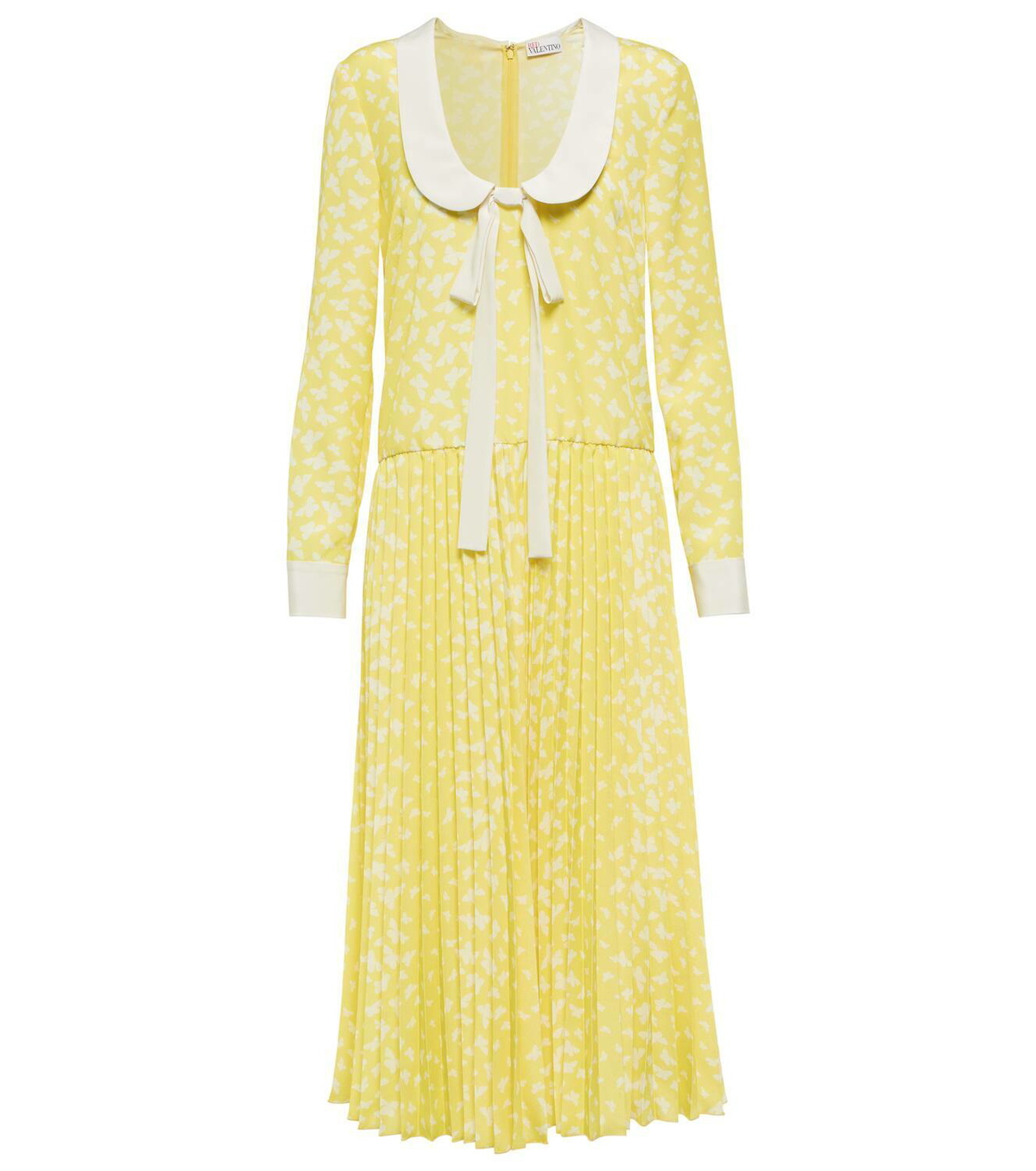 REDValentino Printed tie-neck midi dress