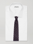 Sulka - Striped Wool and Silk-Blend Jacquard Tie - Blue