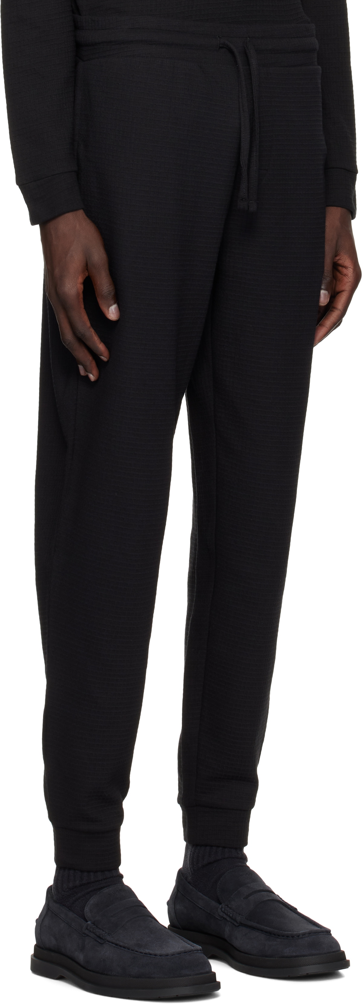 Hugo Black Cotton-Blend Embroidered Logo Sweatpants
