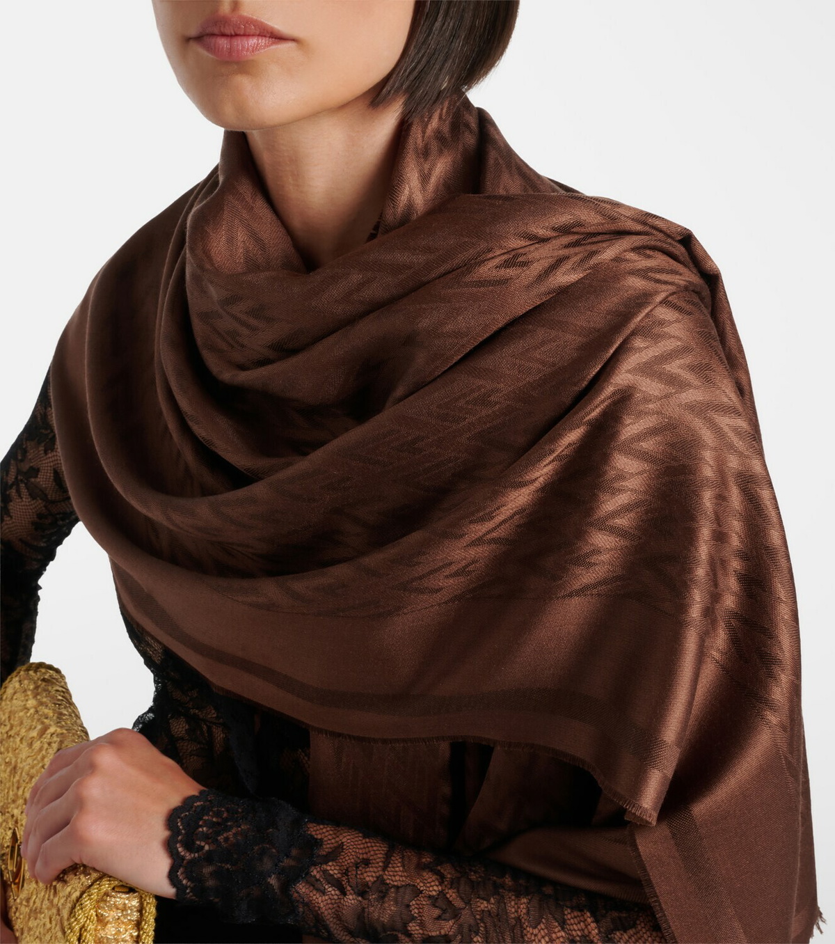Valentino Toute la V silk and wool scarf