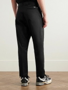 Neighborhood - Tapered Pleated Cotton and Linen-Blend Twill Trousers - Black
