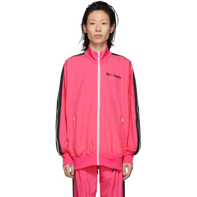 Photo: Palm Angels Pink Nylon Logo Track Jacket
