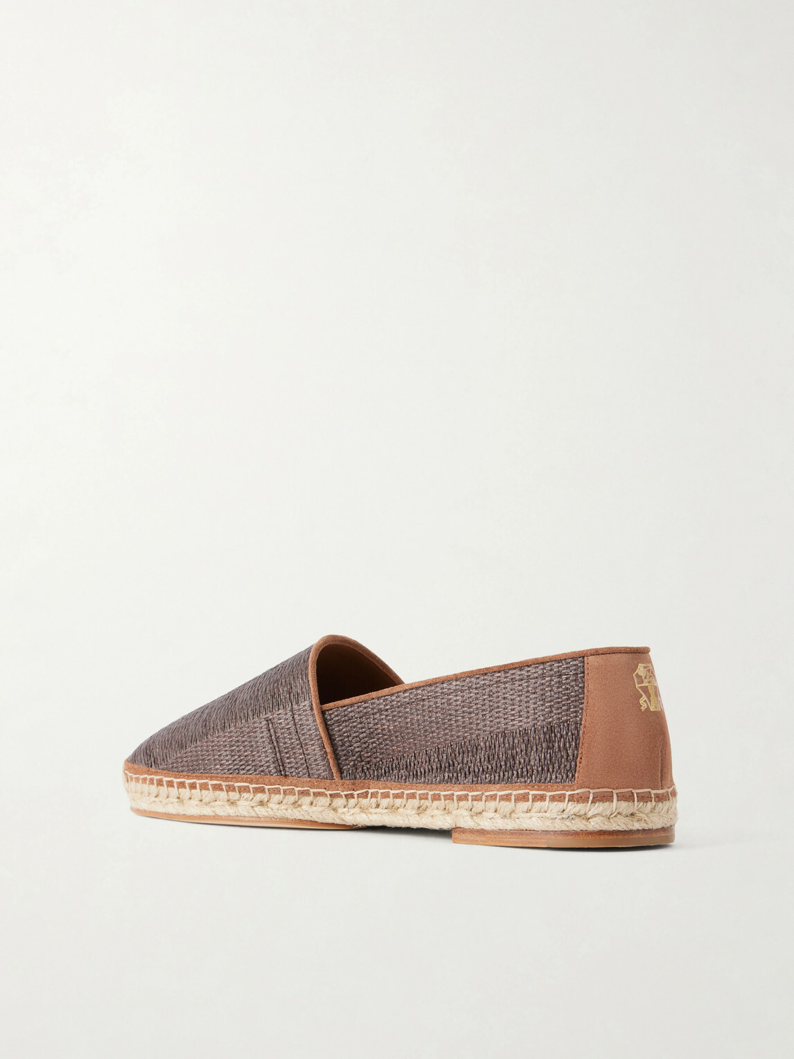 Brunello Cucinelli - Leather-Trimmed Woven Raffia Espadrilles - Brown