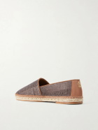 Brunello Cucinelli - Leather-Trimmed Woven Raffia Espadrilles - Brown