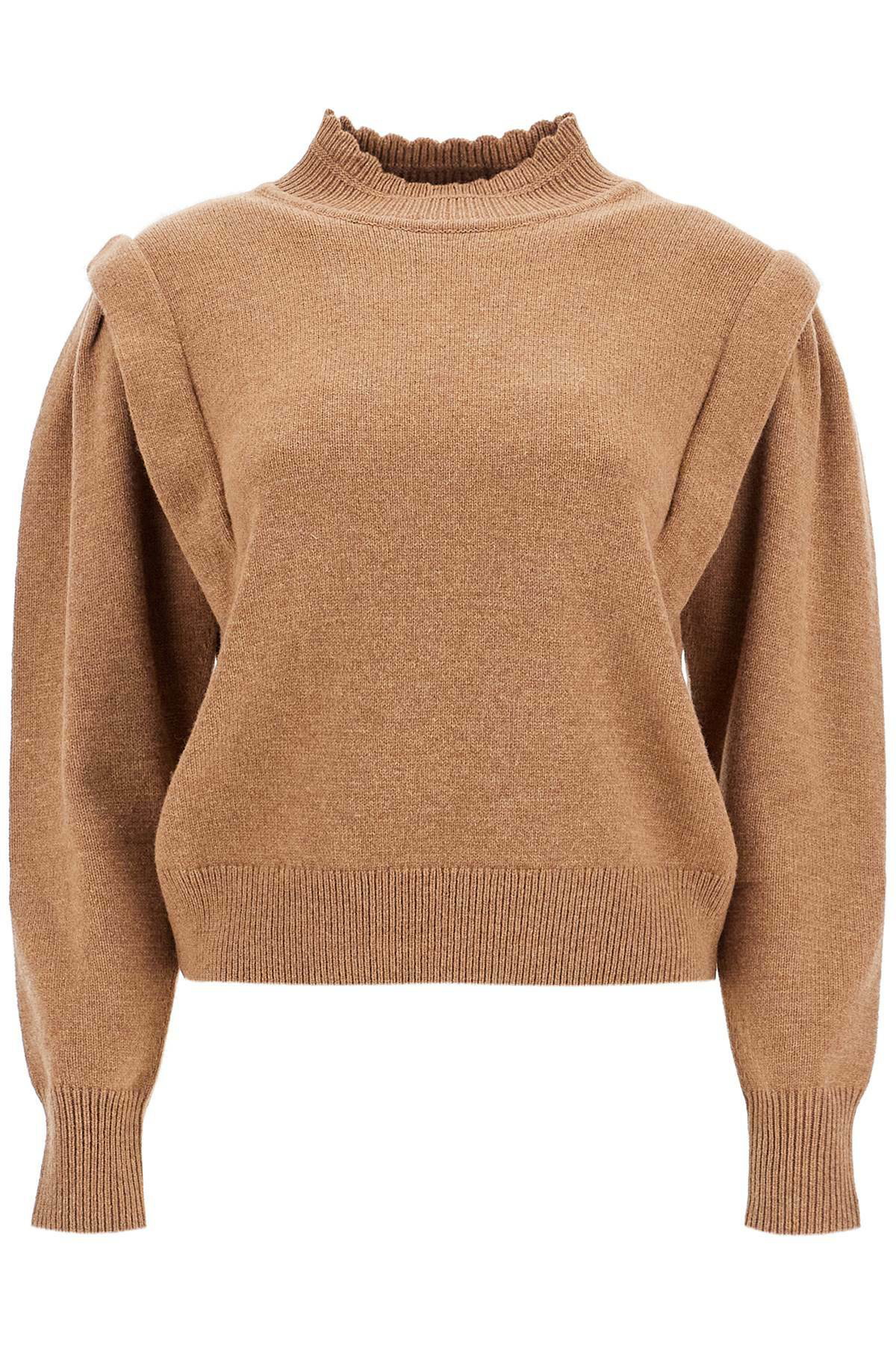 Isabel Marant Etoile Cream Brown 2024 Metallic Faur Isle Nordic Turtleneck Sweater XS