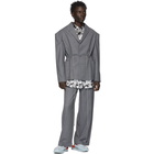 Eckhaus Latta Grey Pinstripe Sway Trousers