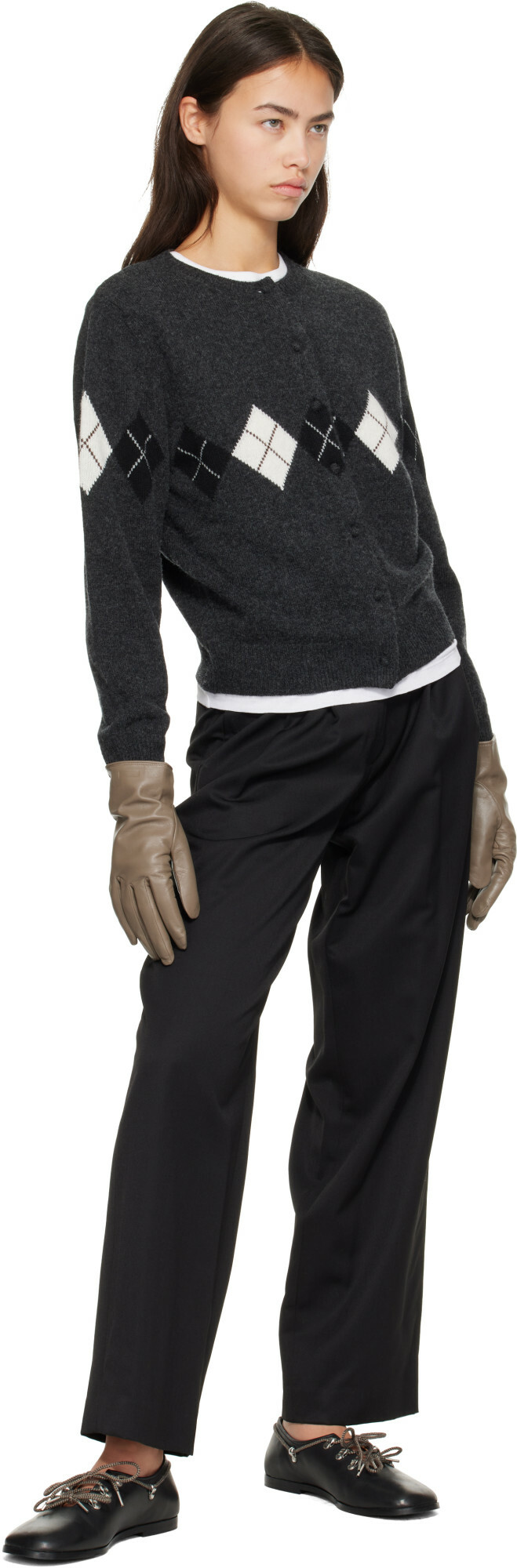 ssstein Khaki Leather Gloves