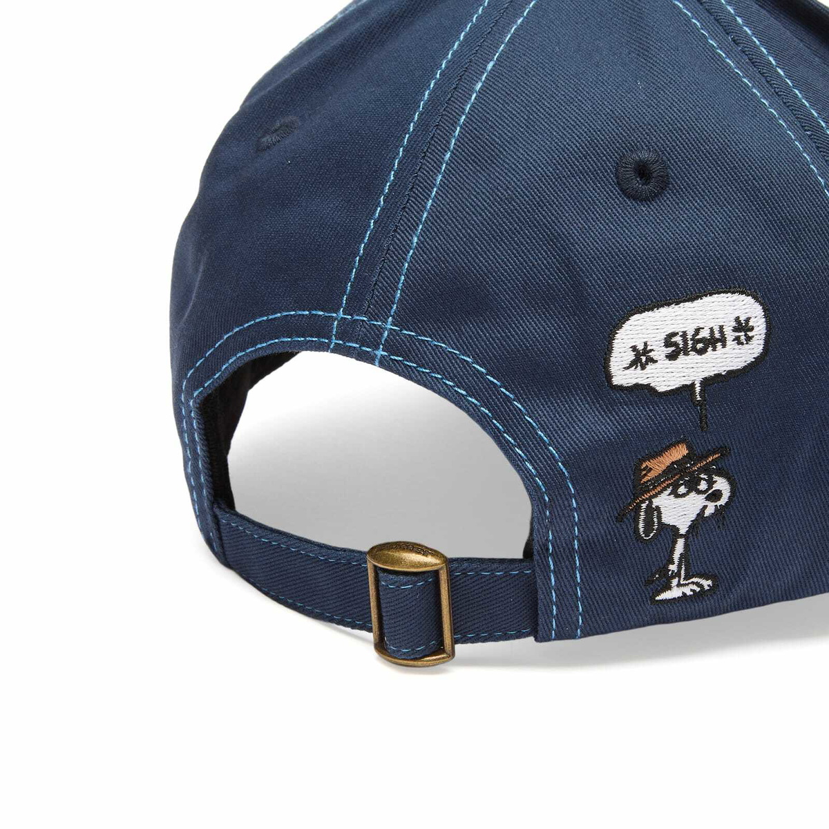 Butter Goods Men's x Peanuts Spike 5 Panel Cap in Navy/Light Blue 