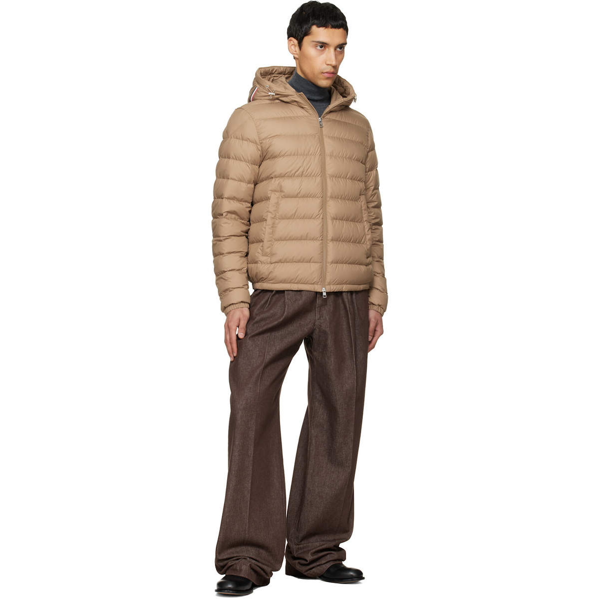 Moncler Beige Vermeille Hooded Short Down Jacket