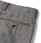 Beams F - Black Slim-Fit Prince of Wales Checked Super 100s Wool Suit Trousers - Black